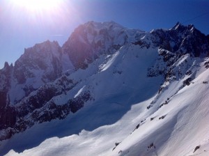 Mt Bianco 4810 sett från Torino 3375 m.ö.h.