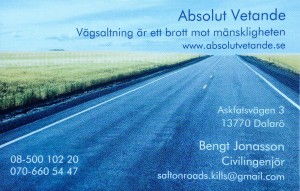 Visitkort - ABSOLUT VETANDE